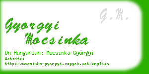 gyorgyi mocsinka business card