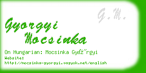 gyorgyi mocsinka business card